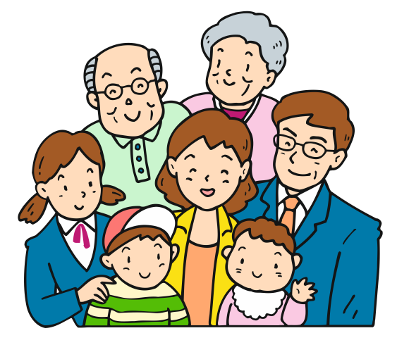 Clipart przedstawiający rodzinę.